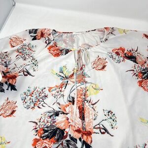 SimpleFun Floral Shirt Short Sleeve Women's Size 2XL Partially Lined